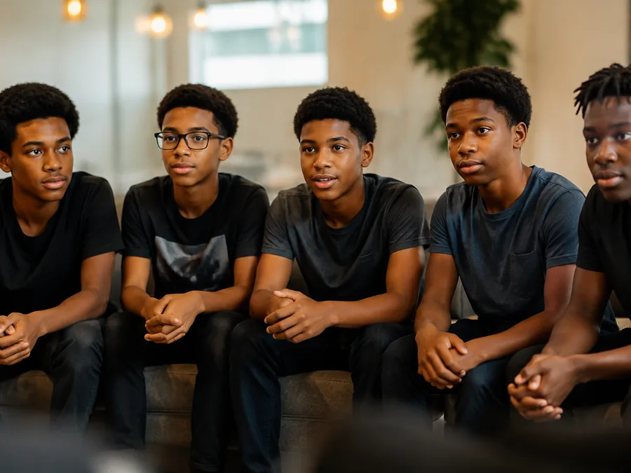 A group of teenagers together at a youth ministry gathering